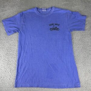 bone to be wild Alex bay Ny Skeleton Biker Shirt Blue Vintage Y2k Men's Size Med